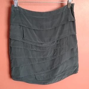 Ann Taylor Ruffled Silk Skirt Skirt